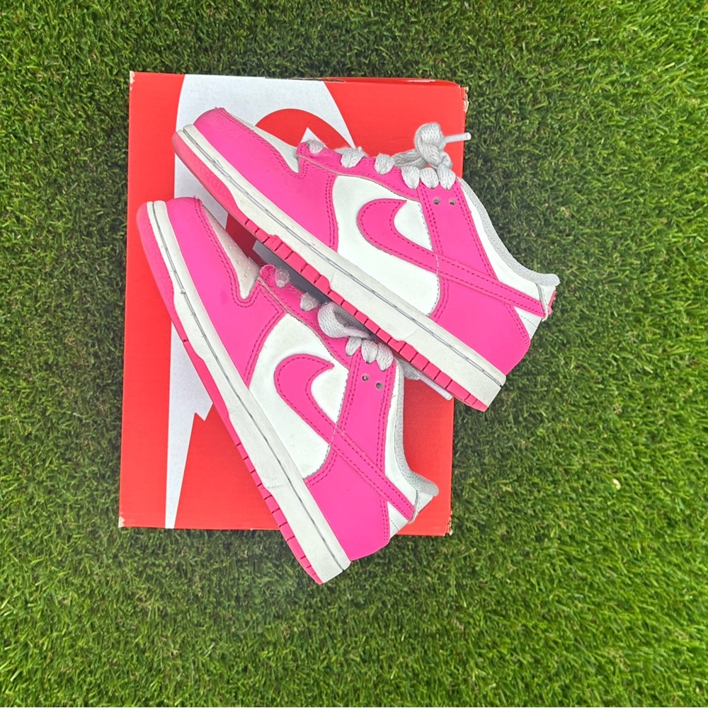 Nike dunk low pink preschool size 11c